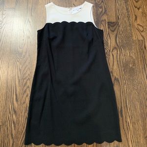 Loft scalloped edge shift dress